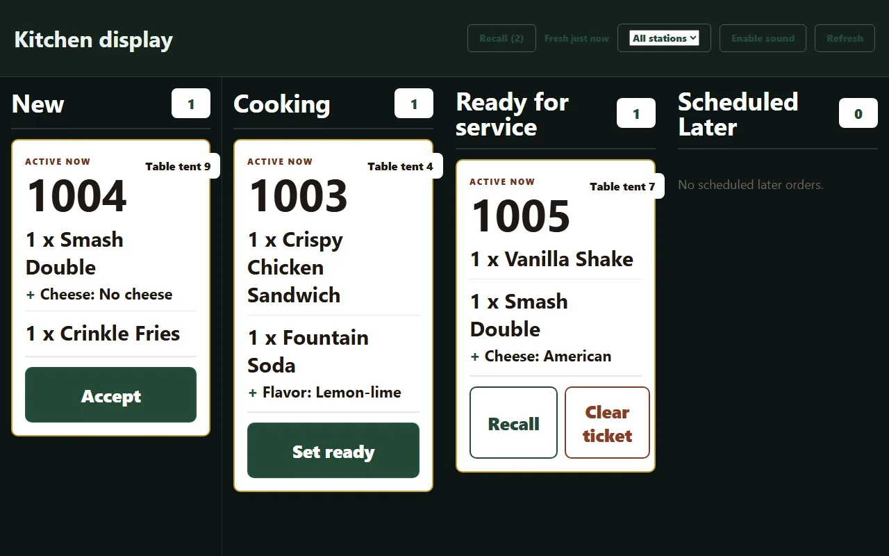 Actual Butterspud kitchen display capture.